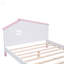 Lit plateforme en bois avec tête de lit en forme de maison-492679180-492679182
