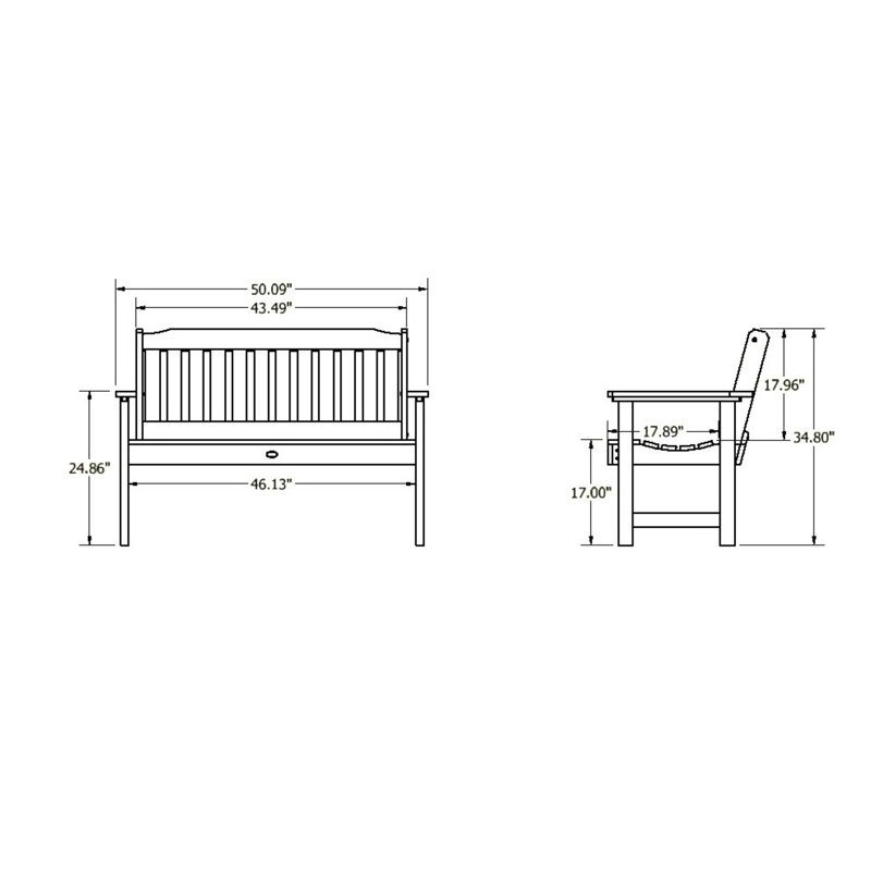 Banc de jardin en plastique Arbnora, Gland de chêne vieilli