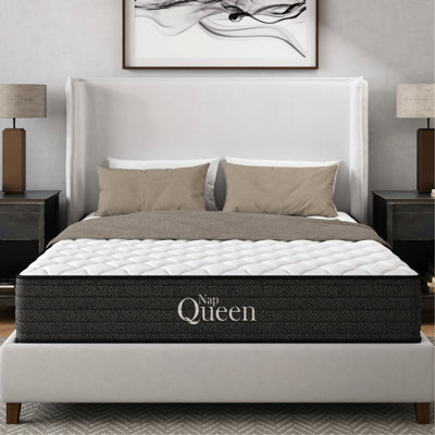 Cooling Gel Full 12-inch Mattress, , For Relief And Repose, Low Motion Transfer, Water , Fits Adjustable Base, Grey+white Trait, Memory Foam Filling, Foam+spring Makeup , Reducing , Base Frame,
