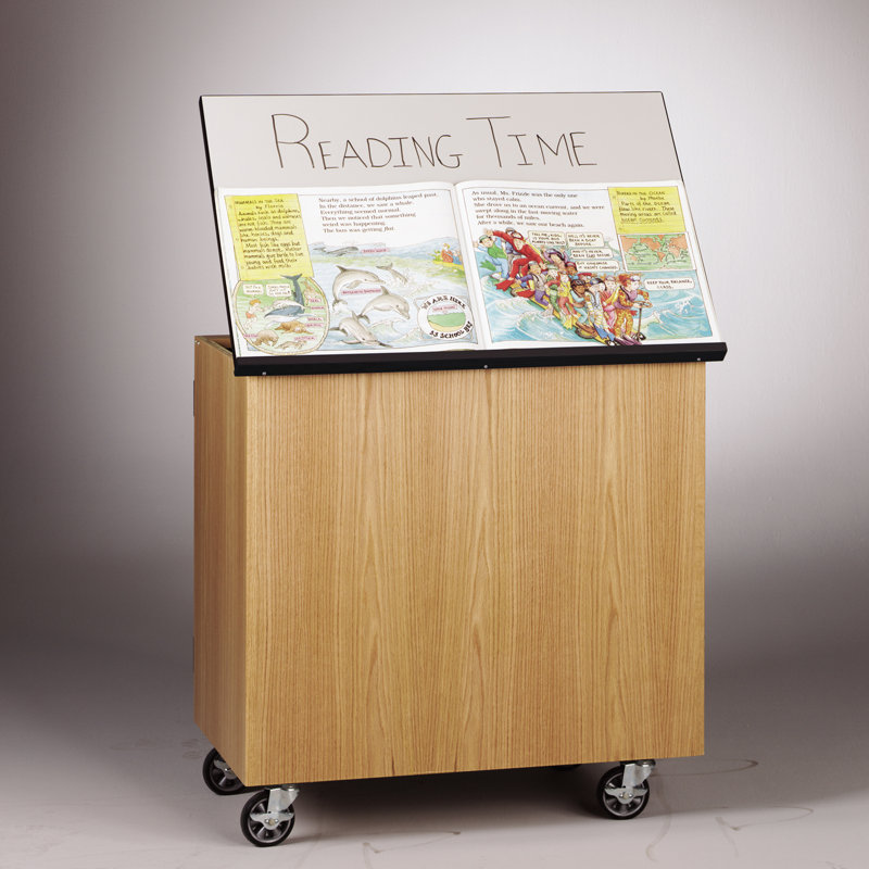 Diversified Spaces Access Portable Mobile Art Storage Cart, White Dry-Erase Markerboard Top, Storage Shelves Dry Erase 36" x 24"