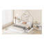Lit plateforme grand en bois avec garde-corps et tiroirs de rangement, finition naturelle-510940774