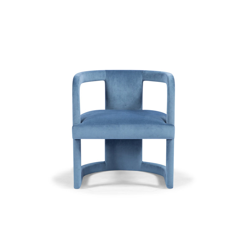 Metro Barrel Chair, Stax Dust Blue Performance Velvet