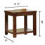 Table de bout avec tablette ouverte et grain de bois