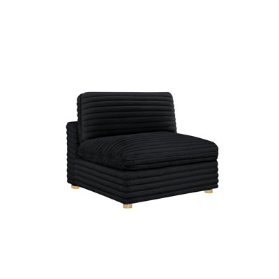 Chaise sans accoudoirs modulaire en velours côtelé