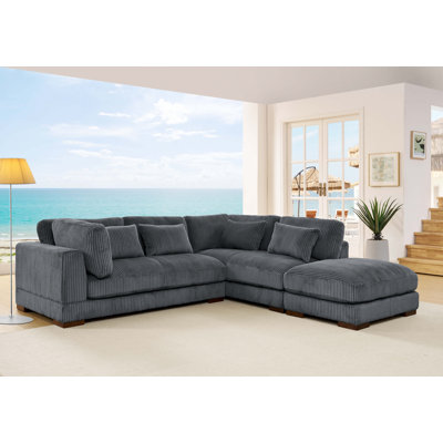 Beeston 107" Wide Sofa and Chaise with Ottoman