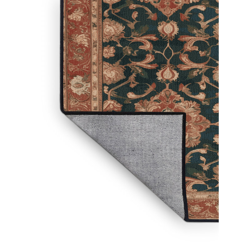Machine Washable Persian Brown Area Rug, Round 4'