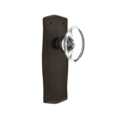 Prairie Plate with Oval Clear Crystal Door Knob