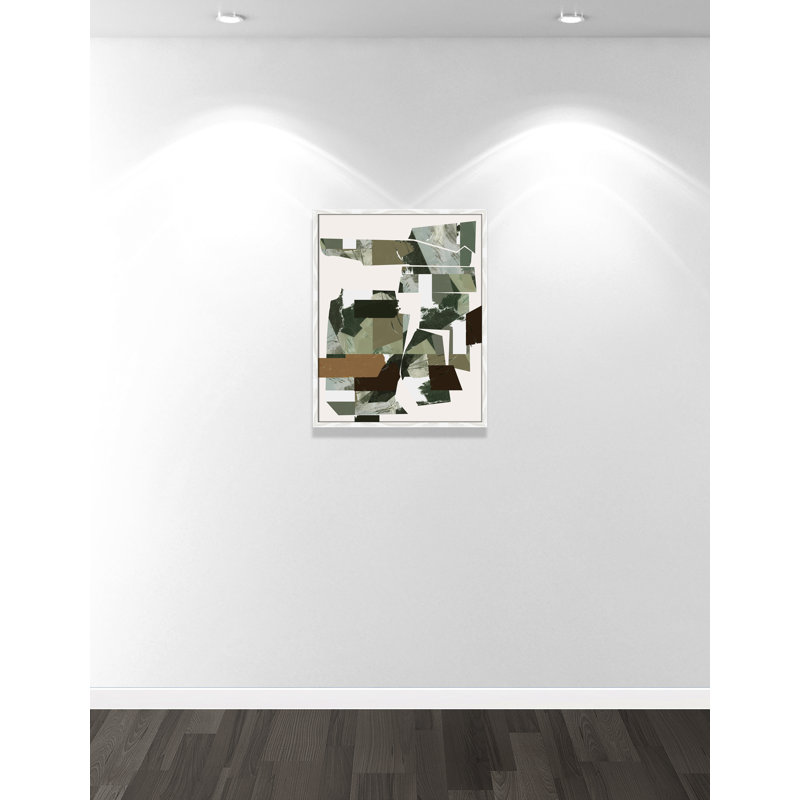 «Green Endeavour I Print» par Cartissi, L 23,5 po x H 29,5 po, Framed Print, Grain de bois blanc