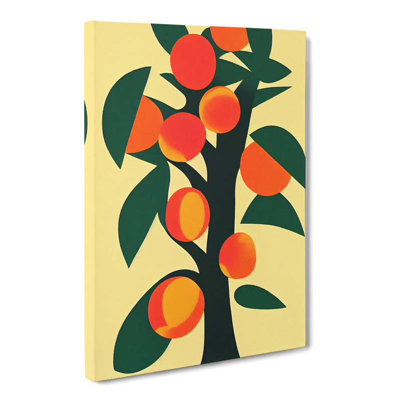 Abstract Peach Tree - Wrapped Canvas, 60cm H x 40cm W x 3cm D