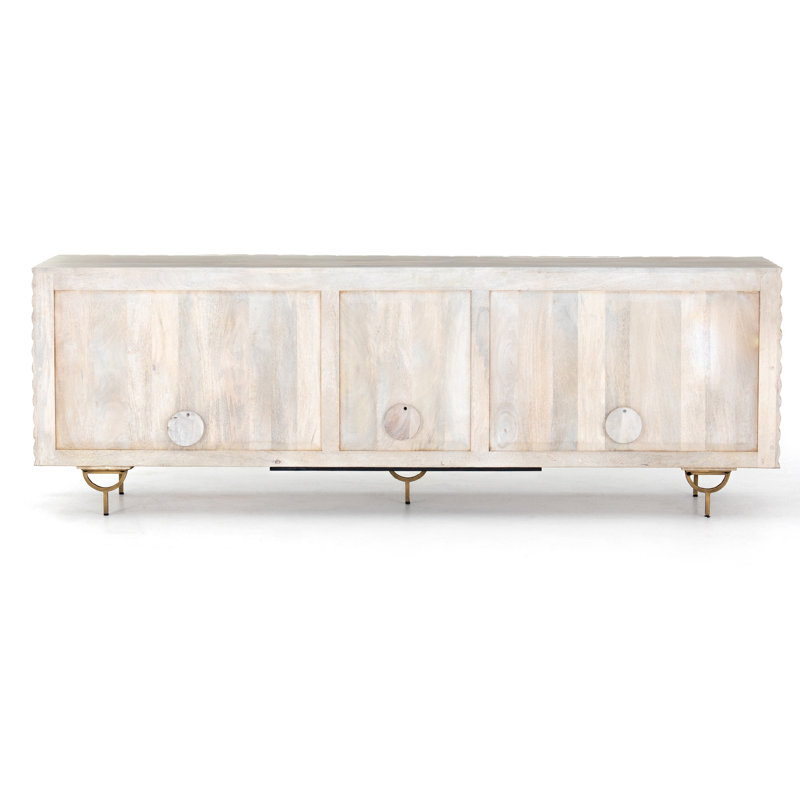 Rio Solid Wood TV Stand, White Wash