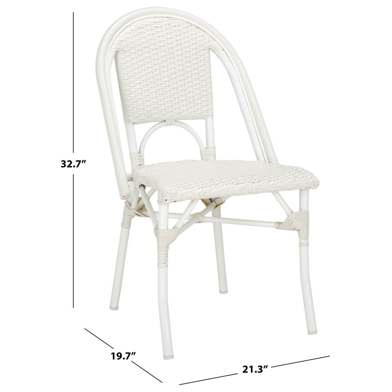Torino Outdoor Dining Side Chair, White/White