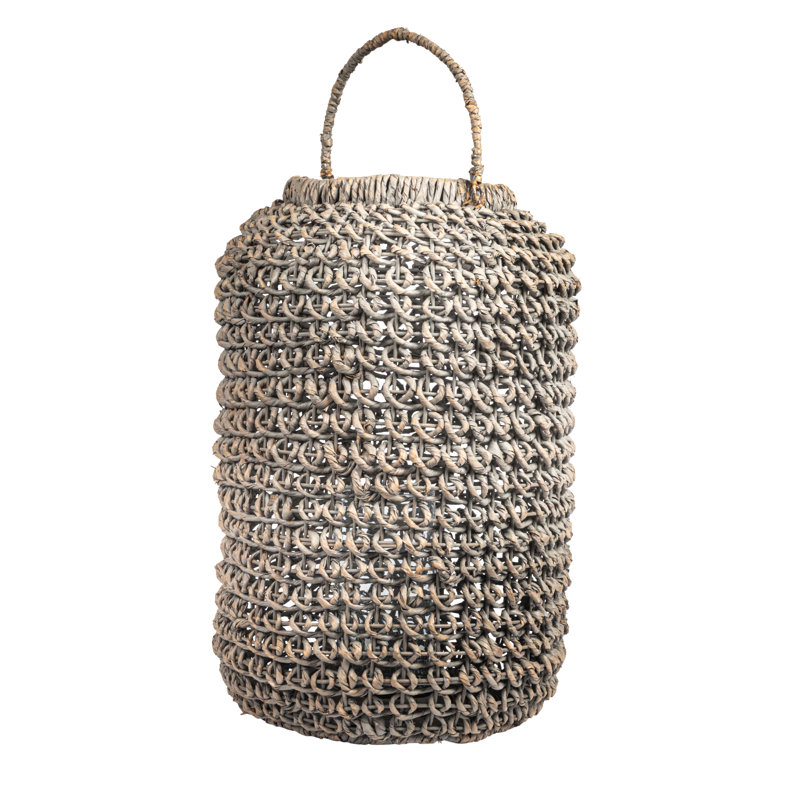 Lanterne tissée en jacinthe d'eau, H 26 po x l 17 po x P 17 po