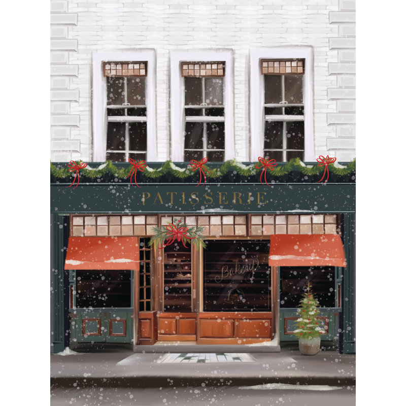 Christmas Bakery par House Fenway, H 48 po x l 36 po, Cadre flottant noir