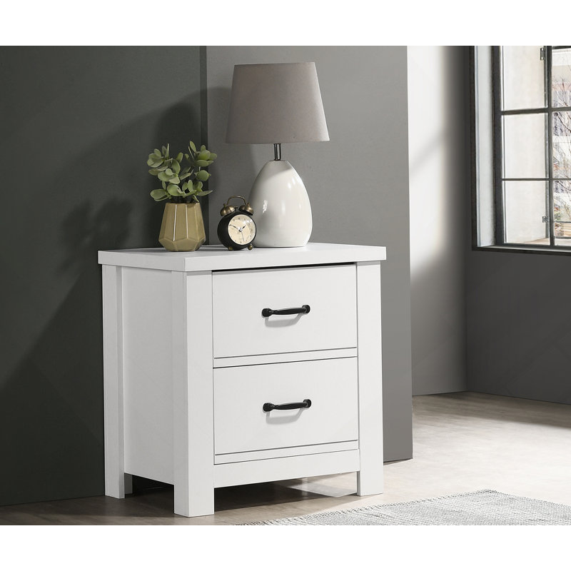 2-Drawer Nightstand, Bedside Table For Home