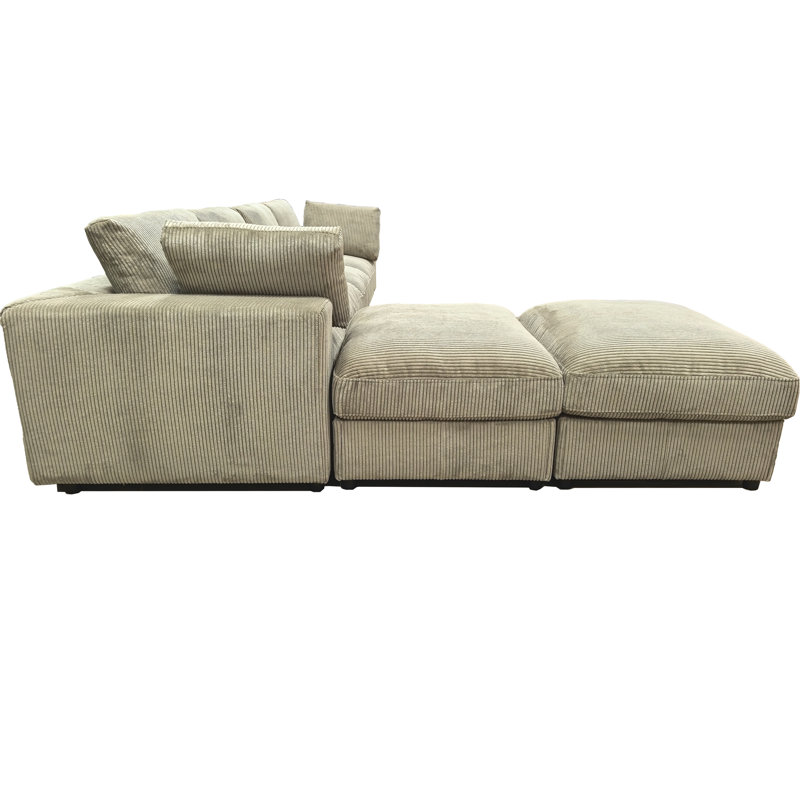 Canapé modulaire réversible en velours côtelé, Does Not Apply, Camel Fabric, 132" W