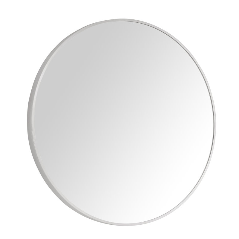 Avon Metal Round Wall Mirror, 30" x 30", White