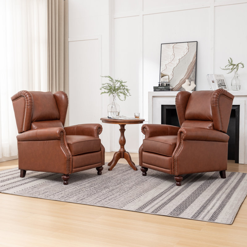 Genuine Leather Recliner, Brown