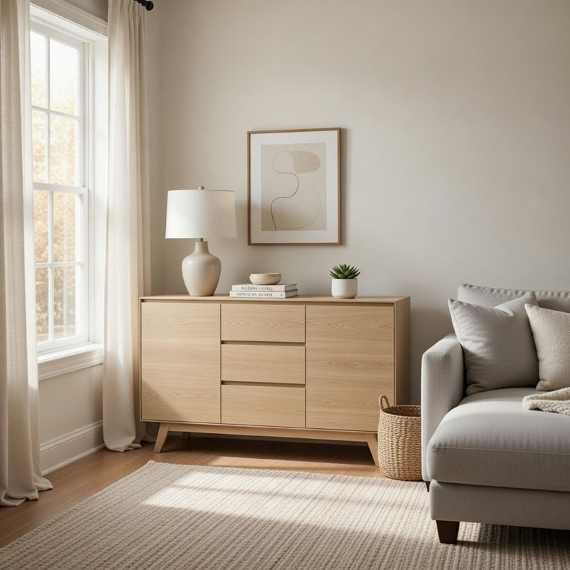 Kasem Server, Sideboard wtih 2 Doors, Buffet with 3 Drawers