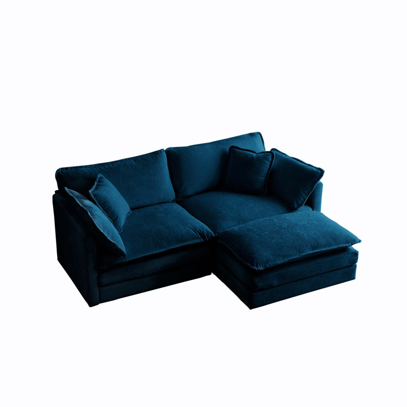 L-Shaped Two-Seater Sofa With Ottoman