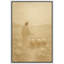 «Serene Shepherd With Flock» dans des tons neutres et doux, impression sur toile encadrée-522953064-522953068