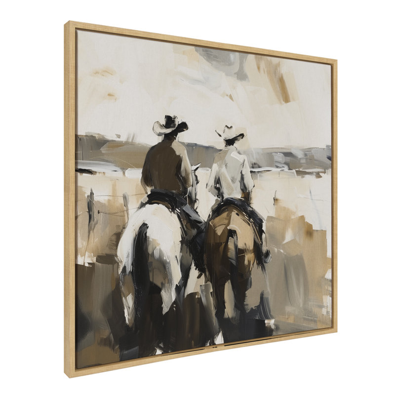 «Abstract Cowboy», art mural encadré sur toile, Naturel