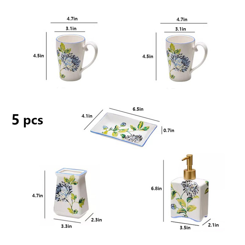 Ensemble d'accessoires de salle de bain en céramique