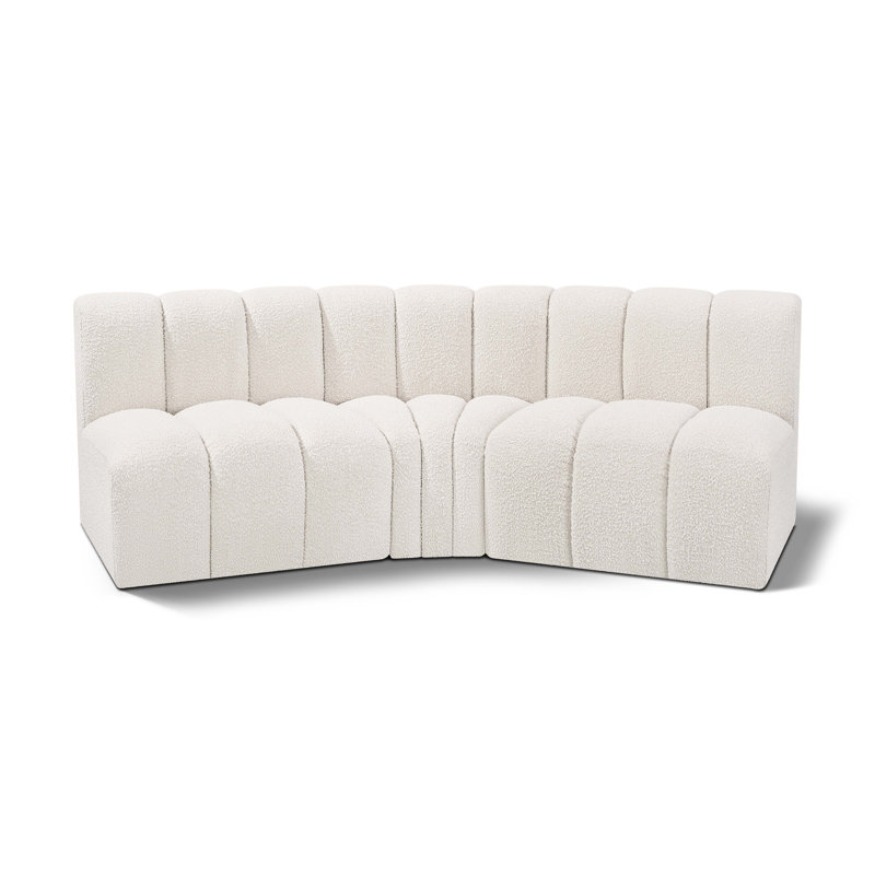 Canapé et méridienne rembourrés Hyoung, Tissu crème bouclé