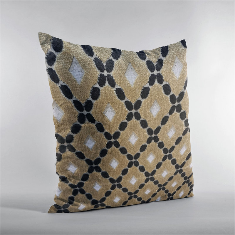 Geometric Linen Outdoor Throw Pillow, 12" H x 20" W