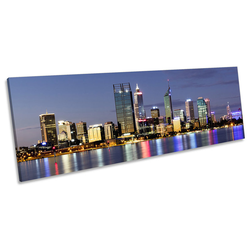 Perth Australia Skyline - Wrapped Canvas Panoramic Art Prints, 60.96cm H x 182.88cm W