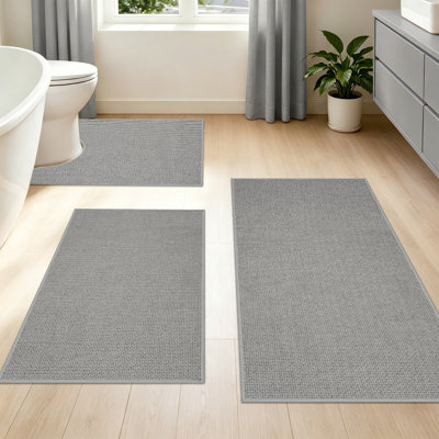 Ensemble de 3 tapis de salle de bain pour salle de bain et tapis antidérapant