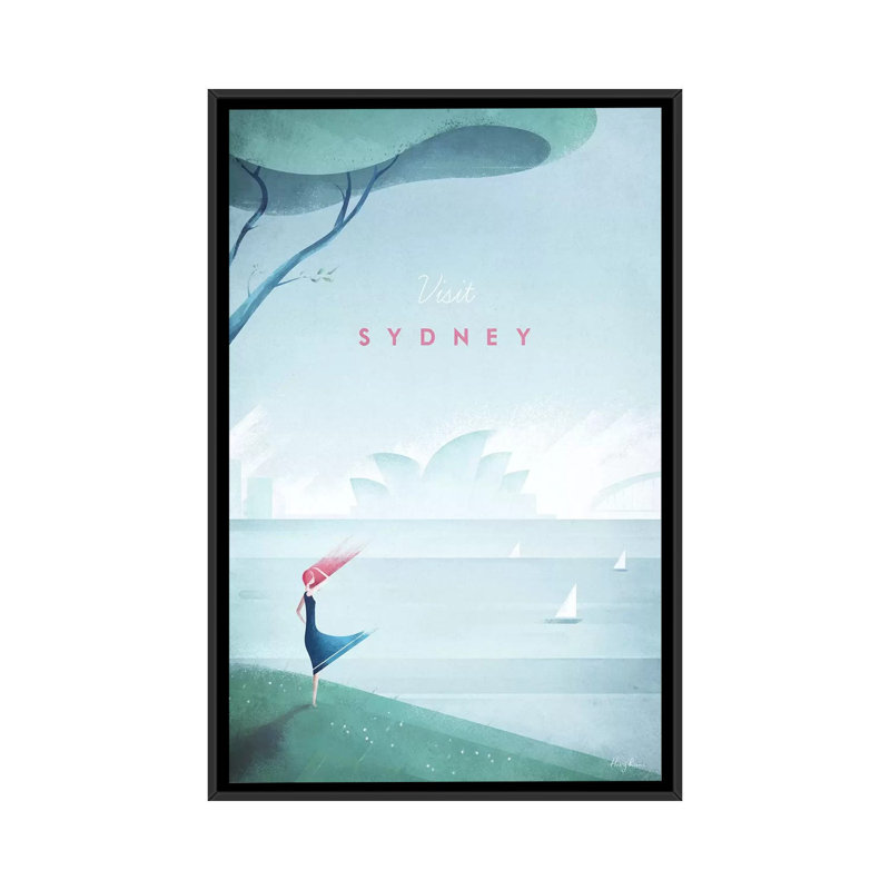 «Sydney» sur toile, H 26 po x l 18 po x P 1,5 po, Toile avec cadre noir, Pas de tapis