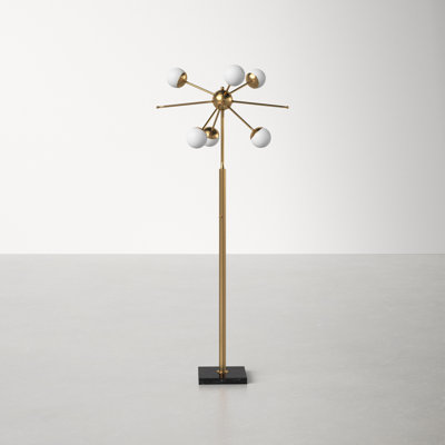 Gerard 63.5'' Black/Brass Traditional Floor Lamp
