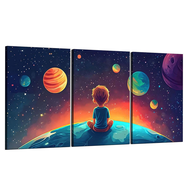 3 Piece Wrapped Canvas Print, 40 cm H x 90 cm W