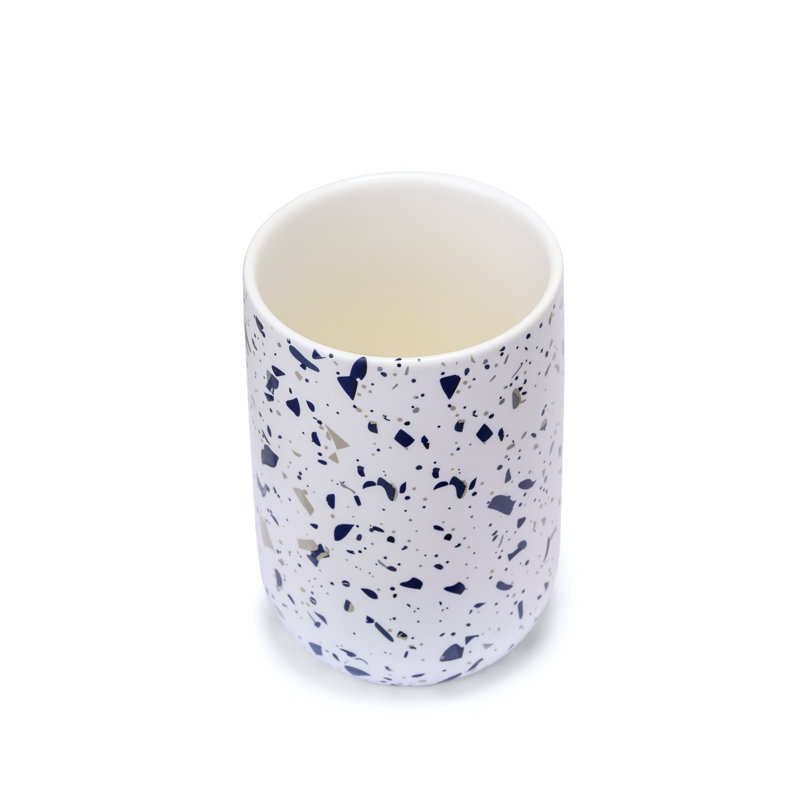 Blue Terrazzo Bathroom Ceramic Tumbler