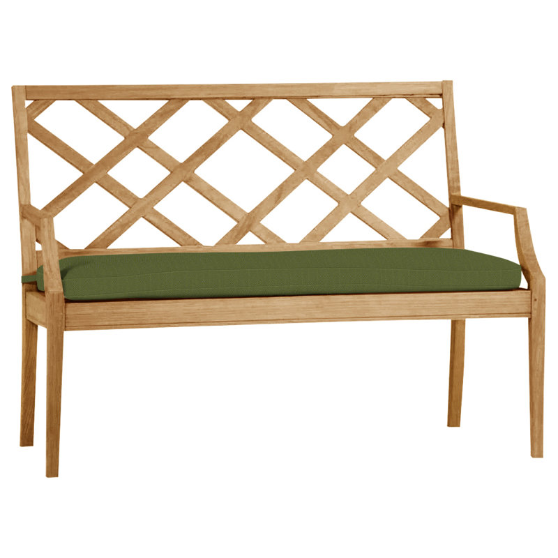 Banc d'extérieur en teck Haley, Teck naturel, Pas de soudure, Forêt de lin