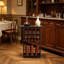 Support à vin autoportant à 5 niveaux avec porte-verres à pied, armoire de bar d'angle pour le rangement des bouteilles d'alcool et présentoir dans le bar, la cuisine ou le salon