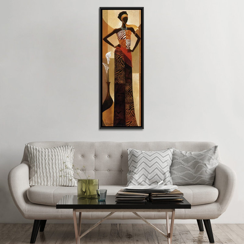 « amira », reproduction d’impression sur toile tendue, H 36 po x l 12 po x P 1,5 po, Toile avec cadre noir