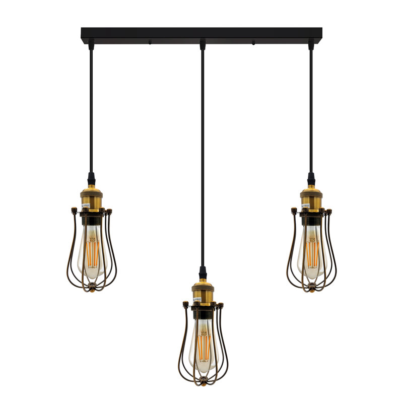 3 - Light Pendant, Yellow Brass