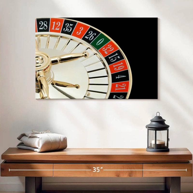 Senne roulette de casino doré, H 16 po x l 24 po