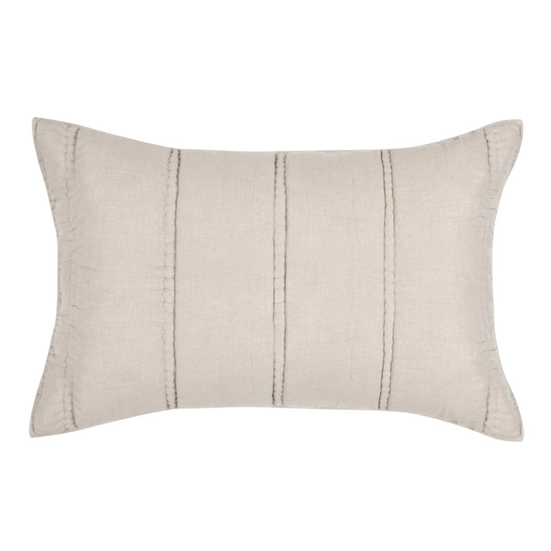 Rowen Sustainable Fabric Beige Standard Sham, King, Beige