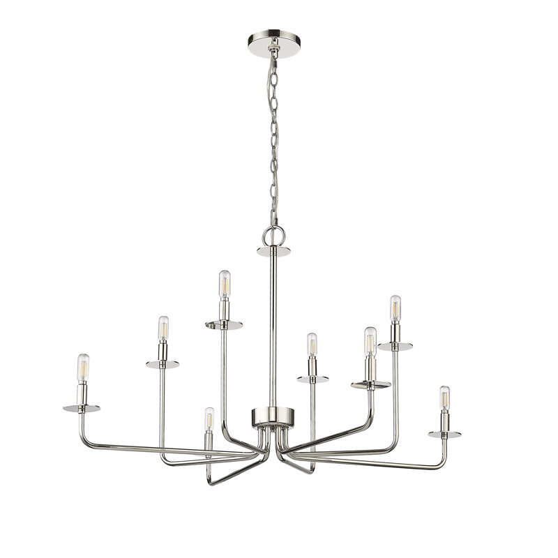Marceline 8 - Light 37.25" Wide Dimmable Classic / Traditional Chandelier, Polished Nickel