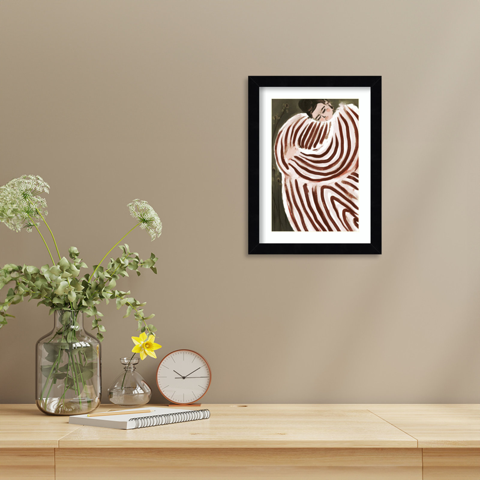 Galya "Sleeping Princess" Print, Black , 13" H x 10" W