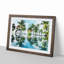 Palm Tree Reflections in Mauritius - Framed Print-55578462-55578463