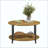 3-Piece Industrial Farmhouse Coffee Table & End Table Set, Round 2-Tier Storage Table Set for Living Room & Apartment