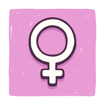 Female Gender Symbol - Wrapped Canvas Print