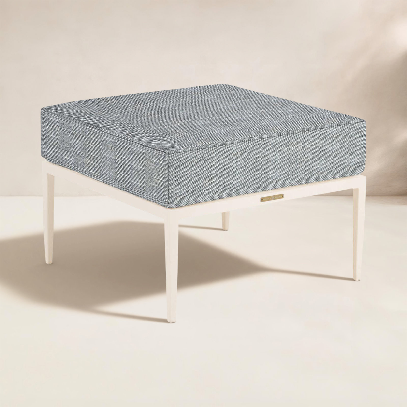 Elegante Patio Footstool, Welt, Rollo Silver, Chalk