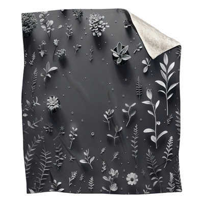 Succulent Fleece Throw Blanket - Floral Throws for Sofas or Beds
