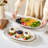 3 piece oval stoneware serving platter set,16in/14.7in/13.5in