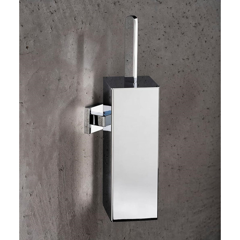 Modern Design Silicone Toilet Brush And Holder Set,Durable,Stainless Steel,Chrome,Silver