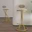 Tabourets de bar ronds en velours rayé et ensemble de 2 chaises de comptoir rembourrées-144202760